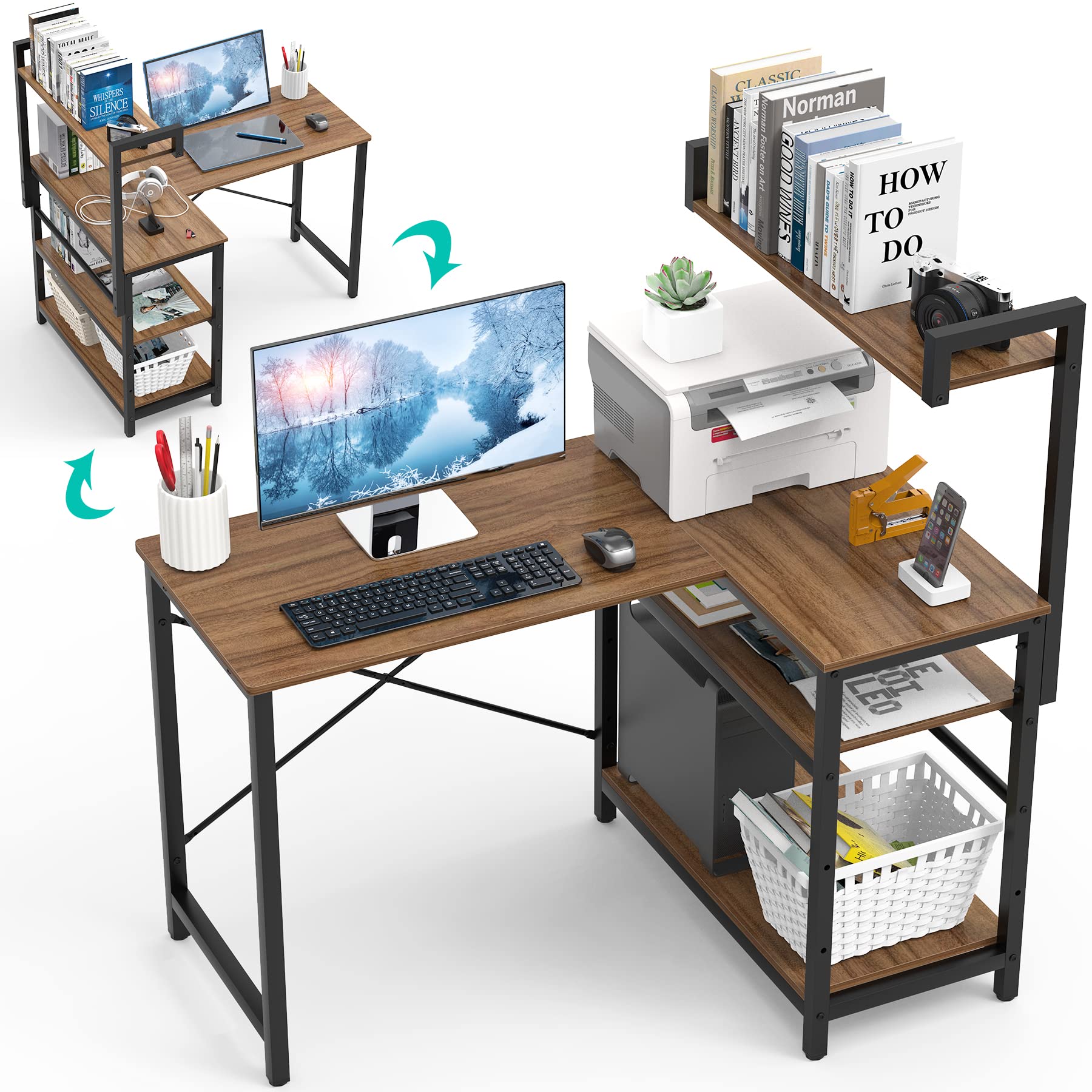 Amazon | Aka Supaku l字デスク pcデスク L字 ゲーミングデスク ラック